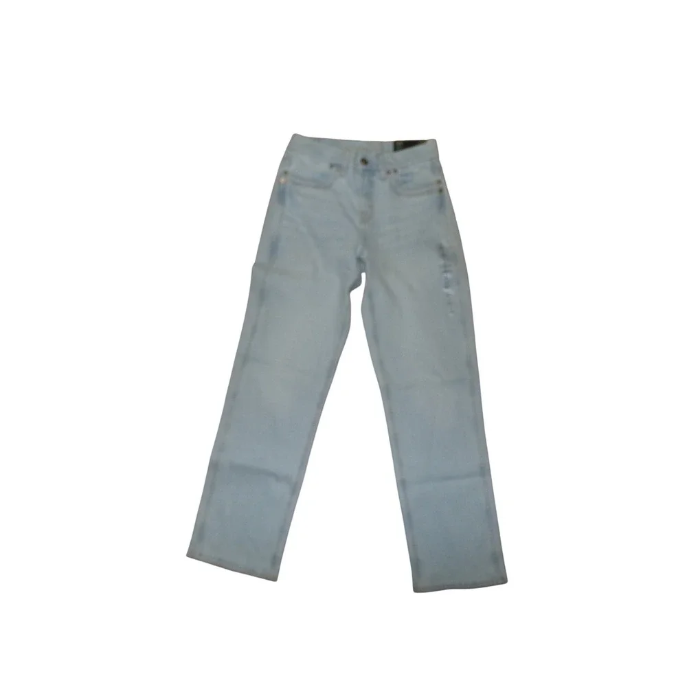 American Eagle 2 SHORT High Rise Curvy Straight Leg Jeans Light Wash